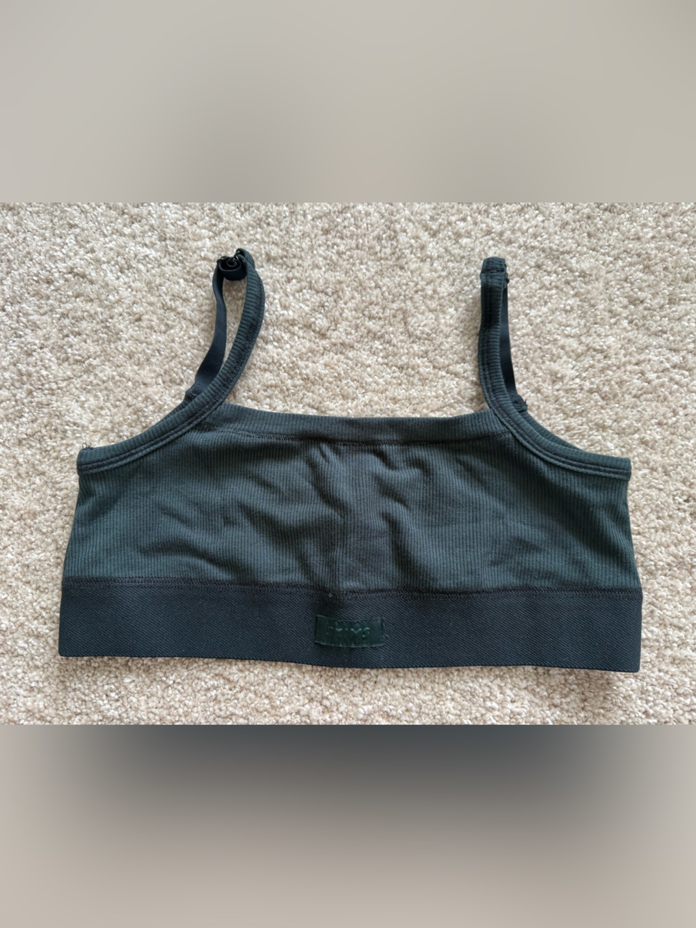 SKIMS Ribbed Seamless Bralette in Dark Green
